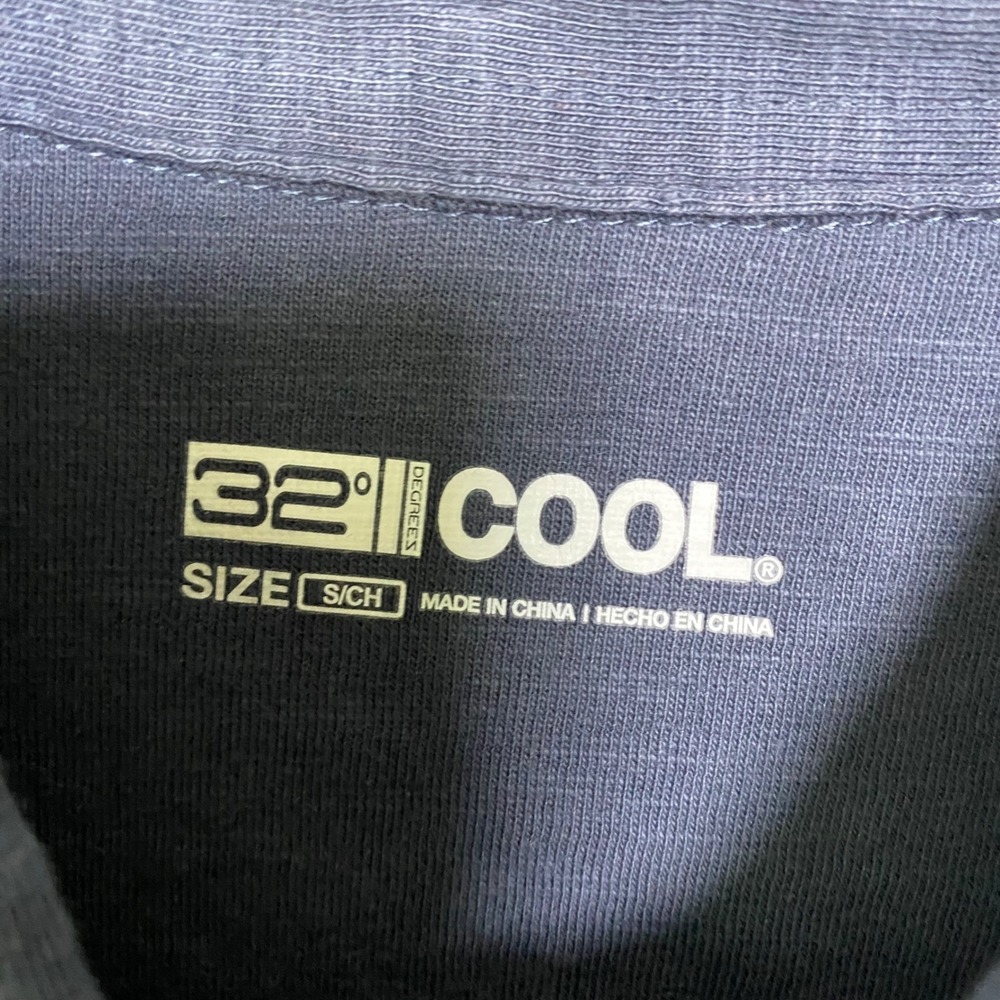 32 Degrees Cool Mens Small Navy Blue 100% Cotton Long Sleeve Button Down Shirt - Picture 3 of 7